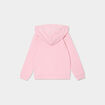 Sweat zipp&eacute; &agrave; capuche droit molleton rose clair fille