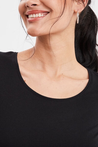 T-shirt manches courtes noir femme