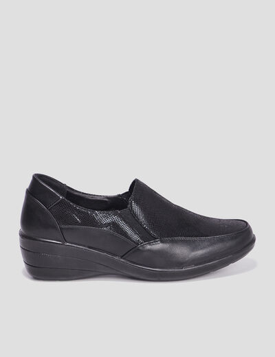 Loafers pied large Confortissimo noir femme