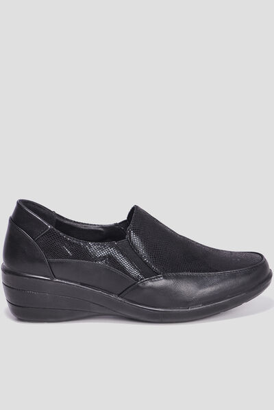 Loafers pied large Confortissimo noir femme