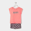 Ensemble pyjama 2 pièces rose fluo fille