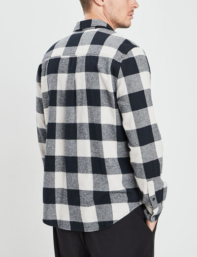Chemise droite 2 poches manches longues ecru homme