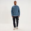 Pull col rond manches longues bleu gris homme