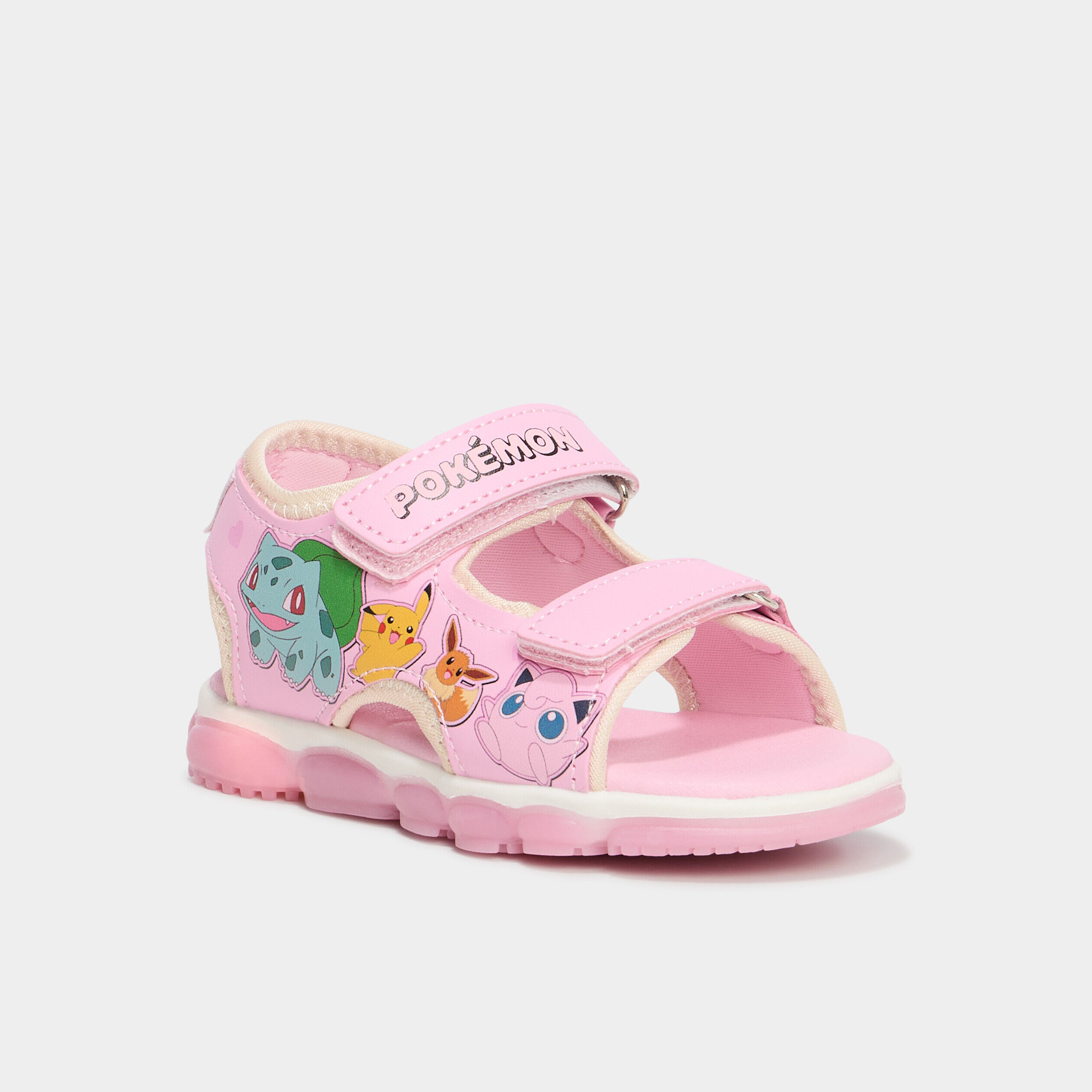 Sandales semelles lumineuses Pokémon rose fille