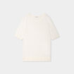 Pull manches courtes col rond blanc femme