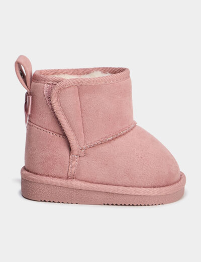 Bottines avec noeuds Creeks rose b&eacute;b&eacute; fille