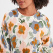 Pull col rond manches longues multicolore femme