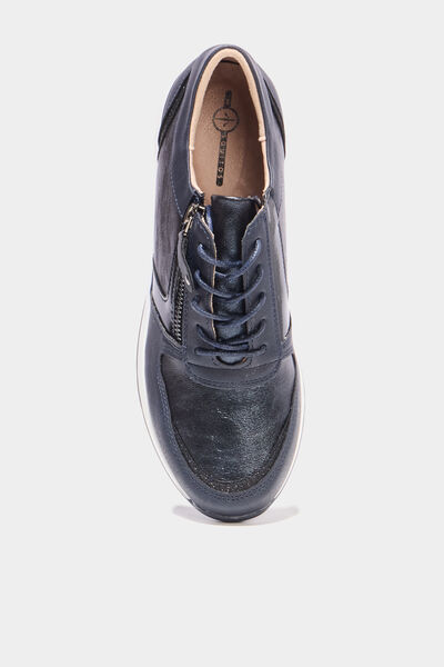 Baskets running zipp&eacute;es bleu marine femme