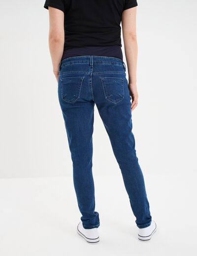 Jeans grossesse skinny avec bandeau denim stone femme maternité