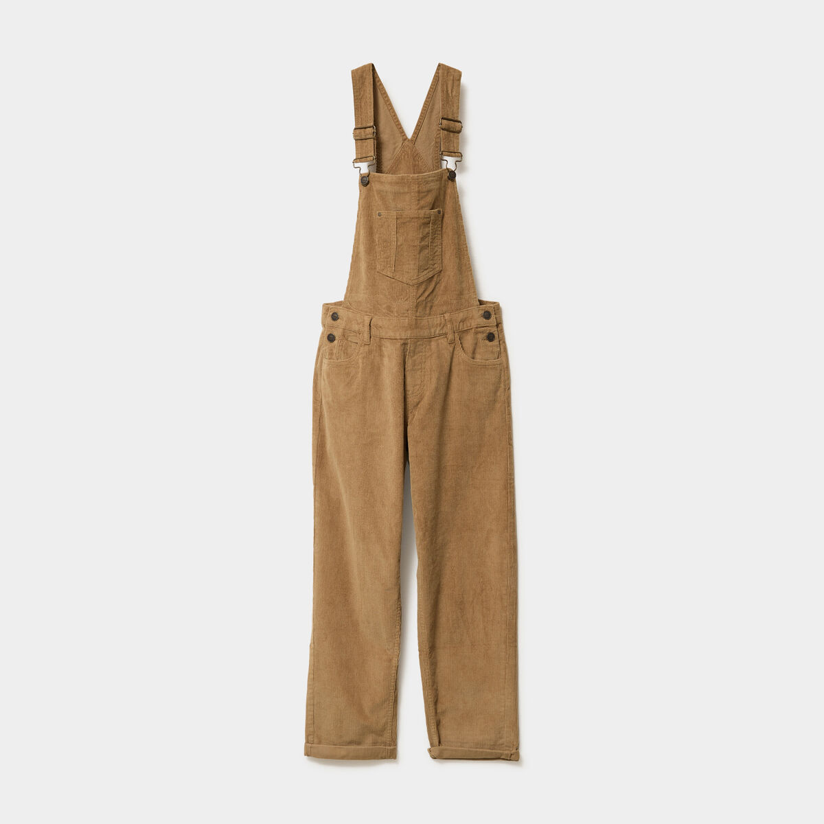 Salopette effet velours c&ocirc;tel&eacute; coton vert kaki femme