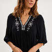 Robe longueur genou avec broderie noir femme