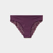 Culotte invisible &agrave; dentelle prune femme