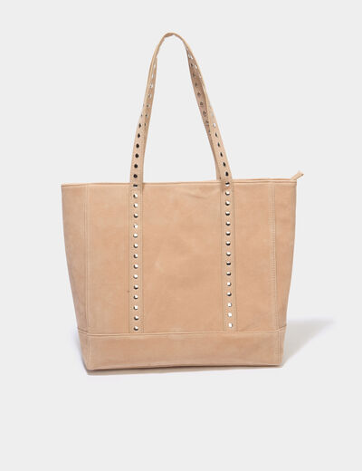 Sac cabas effet su&eacute;dine sable femme