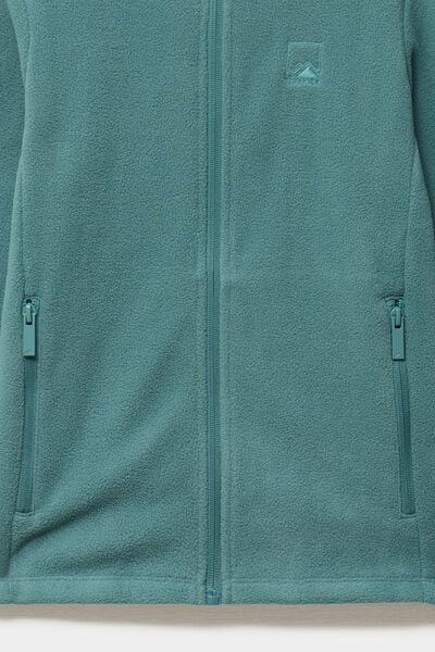 Gilet polaire zipp&eacute; col montant vert fonc&eacute; gar&ccedil;on