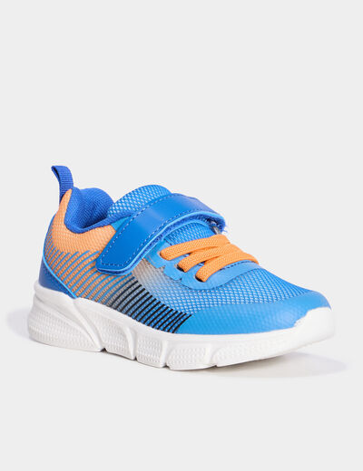 Baskets running à scratchs bleu garçon