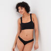 Soutien-gorge brassière côtelé noir femme
