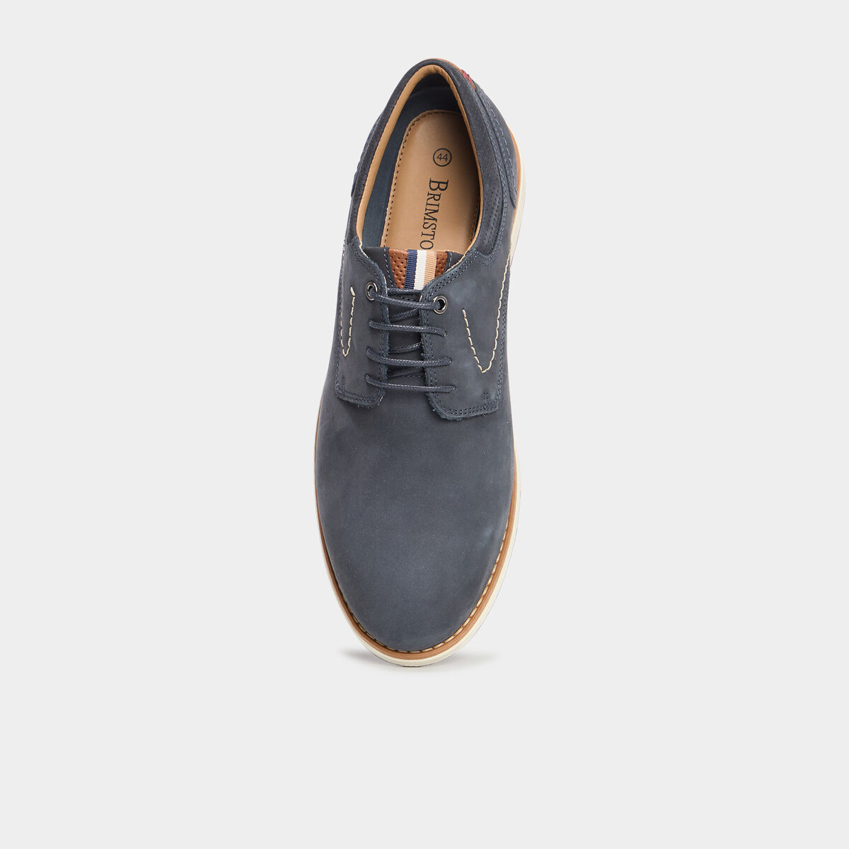 Derbies plates &agrave; lacet en cuir bleu marine homme