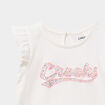T-shirt manches volants coton ecru b&eacute;b&eacute; fille
