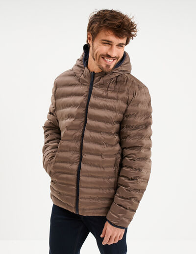 Blouson r&eacute;versible coupe-vent d&eacute;perlant bleu fonc&eacute; homme