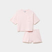 Ensemble pyjama short et t-shirt rose poudr&eacute;e fille