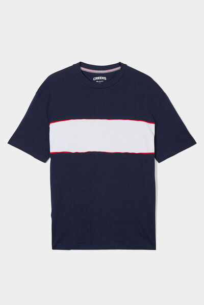 T-shirt oversize coton Creeks bleu marine homme