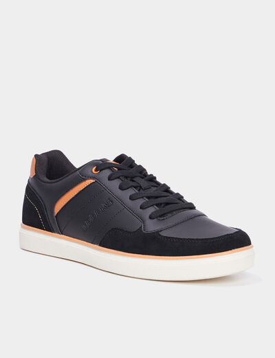 Tennis basses &agrave; lacets noir homme