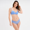 Soutien-gorge triangle dentelle bleu lavande femme