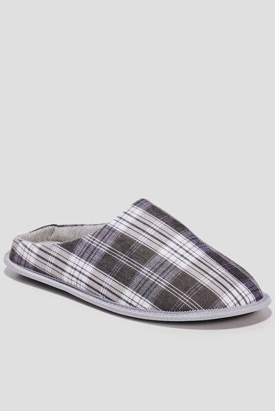 Chaussons mules gris homme
