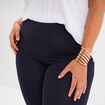 Legging corsaire taille &eacute;lastiqu&eacute;e bleu marine femme grande taille