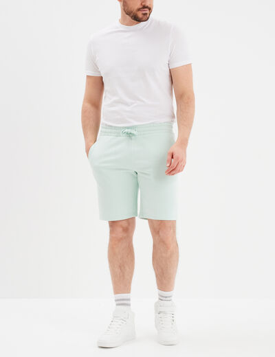 Short jogging molletonné droit vert pastel homme