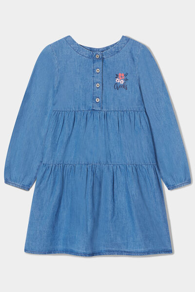 Robe trapèze en jean Creeks denim stone fille