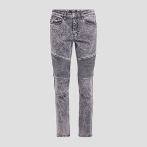 Jeans straight détails biker noir homme