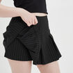 Jupe-short courte droite plissée noir femme