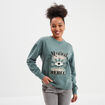 Sweat col rond coton majoritaire vert fonc&eacute; femme