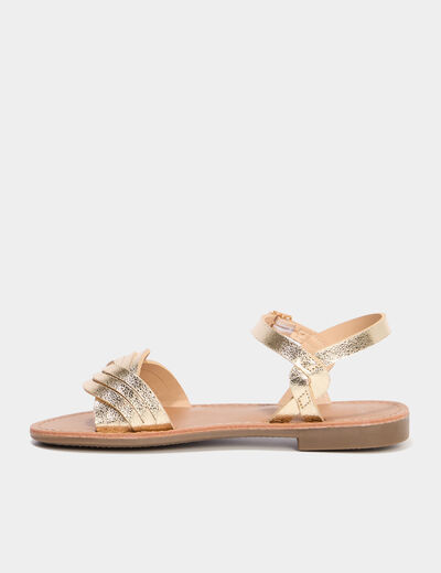 Sandales plates jaune or fille