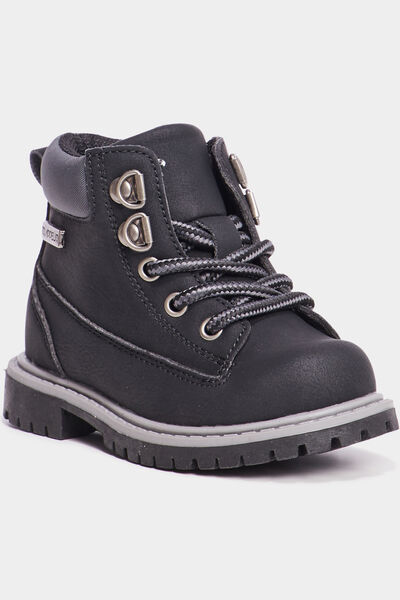 Boots crant&eacute;es zipp&eacute;es &agrave; lacets Bali noir b&eacute;b&eacute; gar&ccedil;on