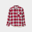 Chemise 1 poche manches longues coton rouge gar&ccedil;on