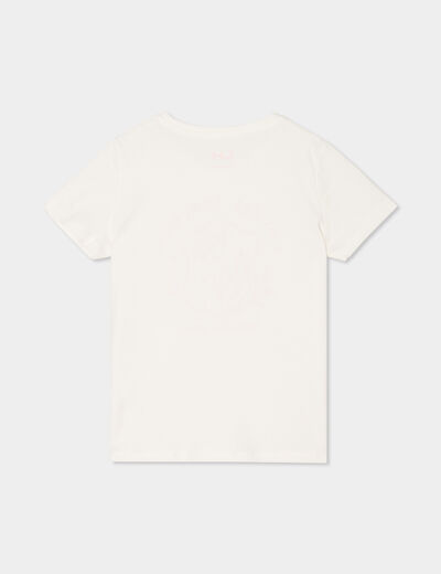 T-shirt droit manches courtes coton ivoire fille
