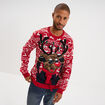 Pull de No&euml;l manches longues rouge homme