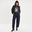 T-shirt droit coton C&eacute;line Dion gris fonc&eacute; femme