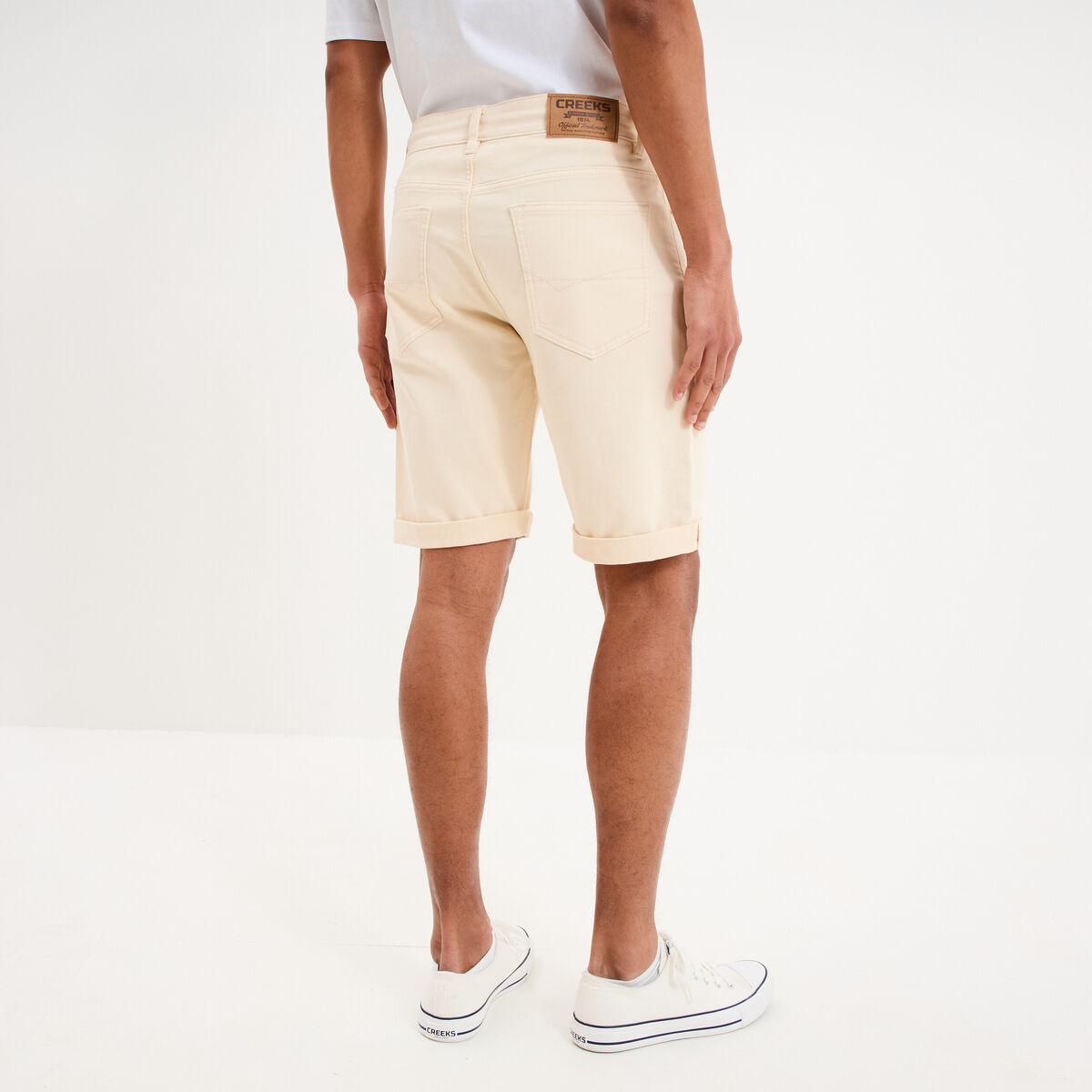 Bermuda en jean straight 5 poches ecru homme