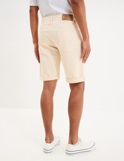 Bermuda en jean straight 5 poches ecru homme