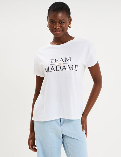 T-shirt EVJF oversize coton blanc femme