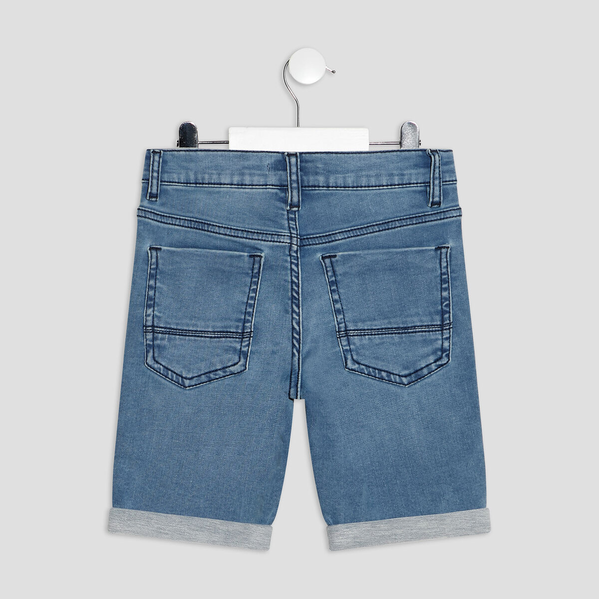 Bermuda droit en jean denim double stone garçon