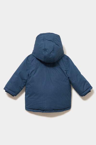 Parka &agrave; capuche doubl&eacute;e imperm&eacute;able bleu gris b&eacute;b&eacute; gar&ccedil;on