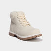 Bottines avec d&eacute;tails fausse fourrure creme fille