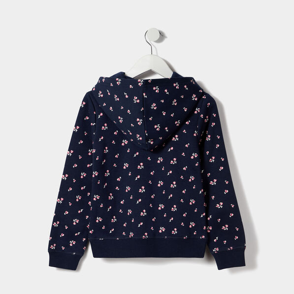 Sweat zippé à capuche Creeks bleu marine fille