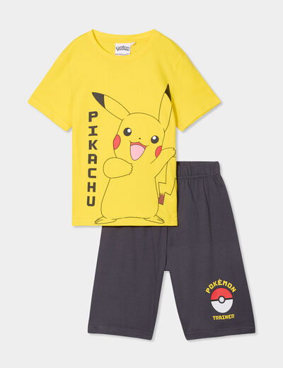 Ensemble pyjama short Pokémon Pikachu jaune garçon