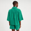 Chemise broderie anglaise coton vert canard femme