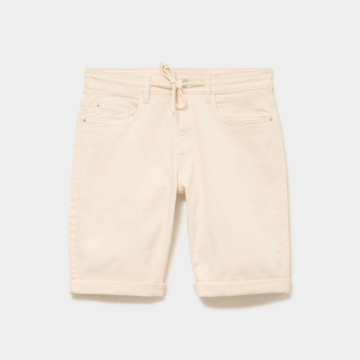 Bermuda en jean straight 5 poches ecru homme